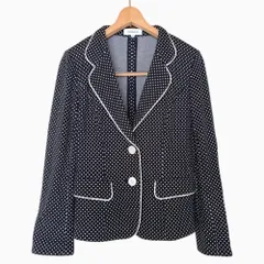ラピーヌブランシュ LAPINE BLANCHE ジャケット 長袖 ドット 38サイズ ネイビーxホワイト 1007759のサムネイル