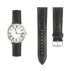 【新品】 [CeiBand] バンド 22mm 用 レザー交換バンド 時計ベルト 革腕時計ストラップ 22ミリ 替えストラップ レディース メンズ スマートウォッチベルト クイックリリース - (22 mm, グリーン) 1