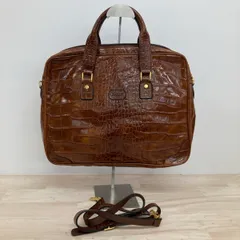 BALLY/バリー クロコ型押し 2WAY ブリーフケース/ビジネスバッグ ブラウン ショルダーストラップ付 メンズ[OK04567]のサムネイル