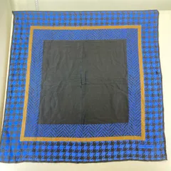 美品 Louis Feraud/ルイフェロー スカーフ レディース チェック/ヘリンボーン柄 ブルー/ブラック/ブラウン系[ON01564]のサムネイル
