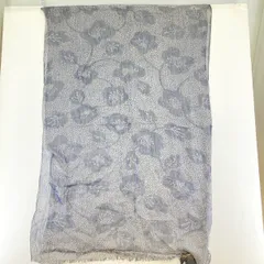 未使用 EMPORIO ARMANI エンポリオアルマーニ ストール/ショール ブルー系 花柄 フラワー 総柄 フリンジ[ON01570]のサムネイル
