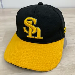 美品 Majestic/マジェスティック SHロゴ キャップ/帽子 ブラック×イエロー フリーサイズ JM13-BLK5-SBH-0058[OP00220]のサムネイル