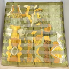 美品 Picasso/ピカソ スカーフ/大判ショール アート柄 人物画 グリーン/イエロー系 シアー素材[ON01574]のサムネイル
