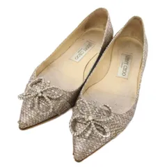 ジミーチュウ JIMMY CHOO フラットシューズ ラインストーン ポインテッドトゥ 36 シルバー /TK 17のサムネイル