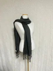 COMME CA ISM チャコール フリンジ ロング マフラーのサムネイル
