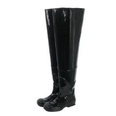 メゾンマルジェラ Maison Margiela 22SS ラバードリップ 加工 サイハイブーツ ロングブーツ 43 黒 ブラック S97WW0058のサムネイル