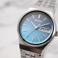 稼動 SEIKO セイコー レディース腕時計 自動巻き デイデイト 水色