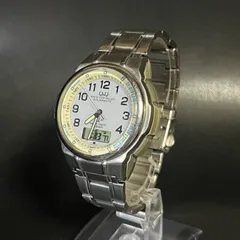 【稼働品】 CITIZEN シチズン Q&Q UP02 電波ソーラー 白文字盤 アナデジ メンズ 腕時計 シルバー ホワイト 動作確認済みのサムネイル