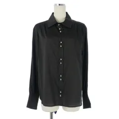 ジバンシィ GIVENCHY 90ｓ シャツ ブラウス シルバードロップボタン コットン 長袖 44 黒 ブラックのサムネイル