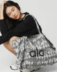 Alo yoga シルバー トートバッグ 軽量 ジム ヨガ 旅行 エコバッグ