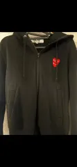 COMME des GARCONS PLAY ブラック ハート ワッペン ジップアップ フーディー Mのサムネイル