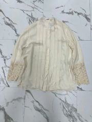 MIUMIU*ミュウミュウ 襟付きブラウス 長袖 オフホワイト イタリア製 38