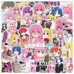 Kolergam Store 50-Piece Compatible Bocchi the Rock Sticker Set Cute Anime Compatible Bocchi the Rock Stickers Anime Stickers Stylish Waterproof Graffiti Stickers DIY Stickers for Bicycle Laptop Snowboard Skateboard Luggage Suitcase Guitar Water Bottle Phone Case Car Bike Helmet Stickers