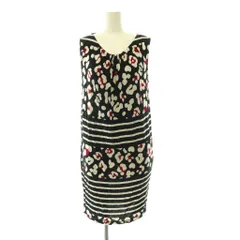 レッド ヴァレンティノ RED VALENTINO 総柄ボーダーノースリーブワンピース XS ブラック ホワイト レッド /ES ■OSのサムネイル