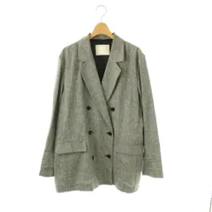 リヴドロワ RIVE DROITE 25SS リネン混ダブルブレストジャケット テーラード チェック 背抜き F ホワイト ブラック /DO ■OSのサムネイル