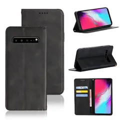 適用 Galaxy S10 ケース 手帳型 対応 SC-03L/SCV41 ケース 手帳型 カバー PUレザー カード収納 財布型 耐衝撃 ケース マグネット スタンド機能付き 5色 (適用 ギャラクシーS10 ケース 手帳型) (ブラック)のサムネイル