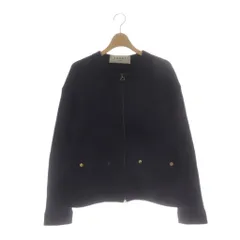 アドーア ADORE スウェット ジップアップ ノーカラージャケット 38 黒のサムネイル
