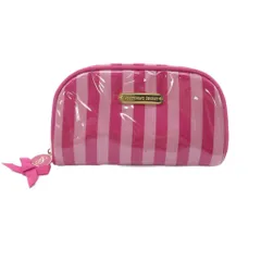 ヴィクトリアシークレット Victoria's Secret ポーチ ピンク ストライプ ジップ開閉 エナメル  /HW ■WYのサムネイル
