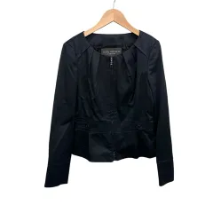 ボディドレッシングデラックス BODY DRESSING Deluxe ノーカラージャケット ジップアップブルゾン ブラック 38 S~Mサイズ相当のサムネイル