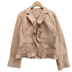 トゥービーシック TO BE CHIC テーラードジャケット フリルレース フロントボタン ピンクベージュ サイズ38  S相当のサムネイル