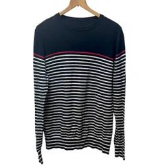 ユニフォームエクスペリメント uniform experiment 長袖ニット カットソー ボーダー柄 ネイビー ホワイト 1 S相当のサムネイル