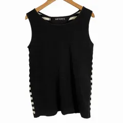 マリークワント MARY QUANT タンクトップ ニット ボーダー 花模様 黒 ブラック Mのサムネイル