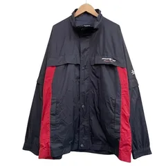 マンシングウェア MUNSINGWEAR ナイロンジャケット 袖着脱可 フルジップ スタンドカラー ネイビー レッド サイズLのサムネイル