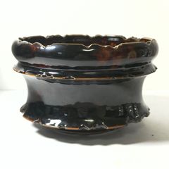 望月薫 鉢 植物鉢 ILL CERAMICS 大鉢 ブラック 縞々 - メルカリ