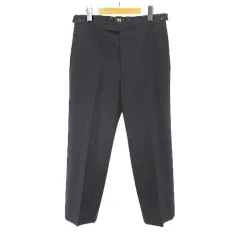 アールエルラルフローレン RL RALPH LAUREN PP-RS-NA-4130 ストライプ柄 ロング丈 テーパードパンツ スラックス ボタンフライ 31/32 紺系 ネイビー ポケットのサムネイル