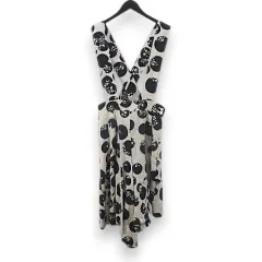 コムデギャルソン COMME des GARCONS RO-A010 スター ドット柄 サロペット ワイドパンツ 七分丈 XS ベージュ アシンメトリー タック 日本製 麻 リネンのサムネイル