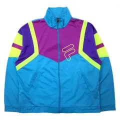 FILA 90年代 トラックジャケット ジャージ XL ブルー カラーブロック ポリエステル ロゴ刺繍のサムネイル