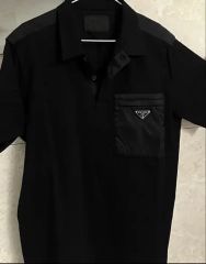 PRADA ハーフジップ ポロシャツ ブラック M - メルカリ