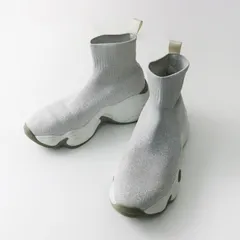 エンポリオアルマーニ EMPORIO ARMANI ニットソックススニーカー 38/シルバー シューズ ハイカット 24.0cm ～ 24.5cm【2400030104811】のサムネイル