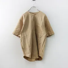 うさと USAATO 手織り 天然草木染 ストライプ ポケット チュニック ｜ベージュ系 トップス 半袖 カットソー【2400015074351】のサムネイル