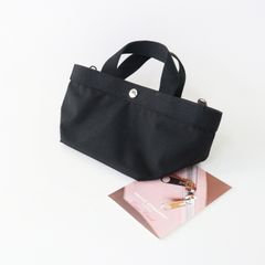 美品・希少】エルベシャプリエ ドラジェ 黒 トートバッグ 707CD 舟形 M