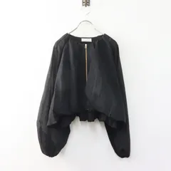 定価15400円 2025SS ノエラ NOELA シアーバルーンブルゾン F ブラック／アウター 羽織り ジャケット タック ノーカラー【2400015075631】のサムネイル