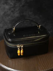 GUCCI グッチ バンブー ポーチ 小物入れ メイクBOX バニティバック パテントレザー ブラックのサムネイル
