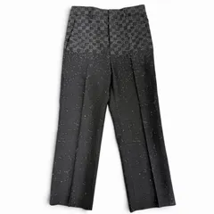 極美品△LOUIS VUITTON ルイヴィトン ウール シルク ダミエ  LV スプレッド スラックス パンツ グレー 38 イタリア製 正規品 メンズのサムネイル