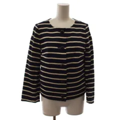 マッキントッシュフィロソフィー MACKINTOSH PHILOSOPHY ノーカラージャケット 上着 36 紺 ネイビー 白 ホワイト ストライプ柄 長袖 /RRのサムネイル