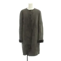 ユナイテッドアローズ UNITED ARROWS ムートン コート 38 グレー ノーカラー 長袖 /JPのサムネイル