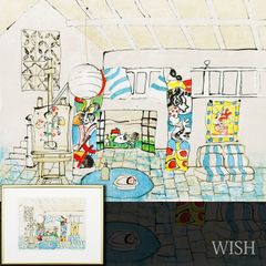 真作】【WISH】アイズピリ Paul Aizpiri「アトリエ」リトグラフ 約12号