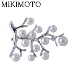 美品✨MIKIMOTO ミキモト 幸福の木 ブローチ パール シルバー 12珠