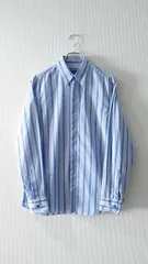 90’s KENZO HOMME “本人期” Long-sleeve fly front striped shirt Size:41のサムネイル