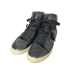 BURBERRY BLACK LABEL バーバリーブラックレーベル レザー ハイカットスニーカー サイズ9 約27cm ブラック  メンズ 古着 中古 USEDのサムネイル