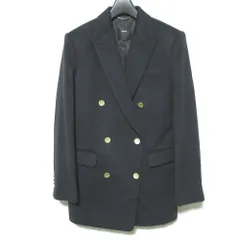 美品 ebure エブール 定番 カシミヤ100％ ダブルブレスト ジャケット 9910400207 サイズ38 ブラック レディース 古着 中古 USEDのサムネイル