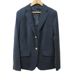 美品 Brooks Brothers ブルックスブラザーズ Tollegno 1900 金ボタン テーラードジャケット ブレザー 紺ブレ サイズ4 ネイビー レディース 古着 中古 USEDのサムネイル