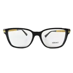 未使用 VERSACE ヴェルサーチ 3340-U スクエア グレカ柄テンプル サングラス メガネ アイウェア 55□17 145 ブラック レディース 古着 中古 USEDのサムネイル