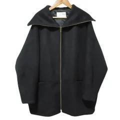 美品 Simplicite シンプリシテェ ウール ビッグカラー Zipコート サイズF ブラック  レディース 古着 中古 USEDのサムネイル