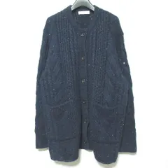 美品 24AW ebure エブール スパンコールアルパカリリヤーン ミドルロング ニットカーディガン 4010800384 ネイビー レディース 古着 中古 USEDのサムネイル