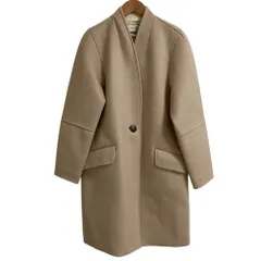 良品 DES PRES デプレ トゥモローランド カシミヤ ノーカラーコート サイズ36 ベージュ レディース 古着 中古 USEDのサムネイル